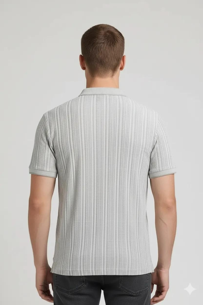 Men Light Mastic Polo Collar T-shirt