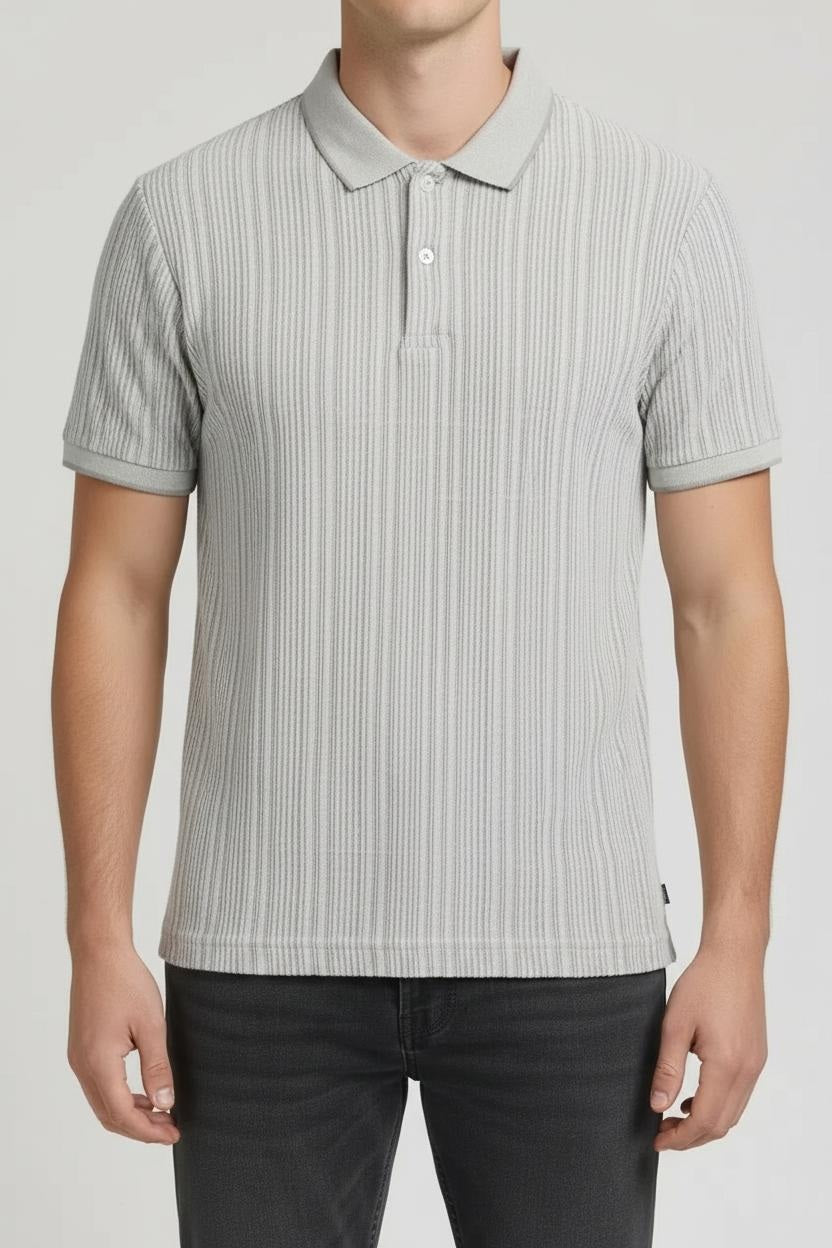 Men Light Mastic Polo Collar T-shirt