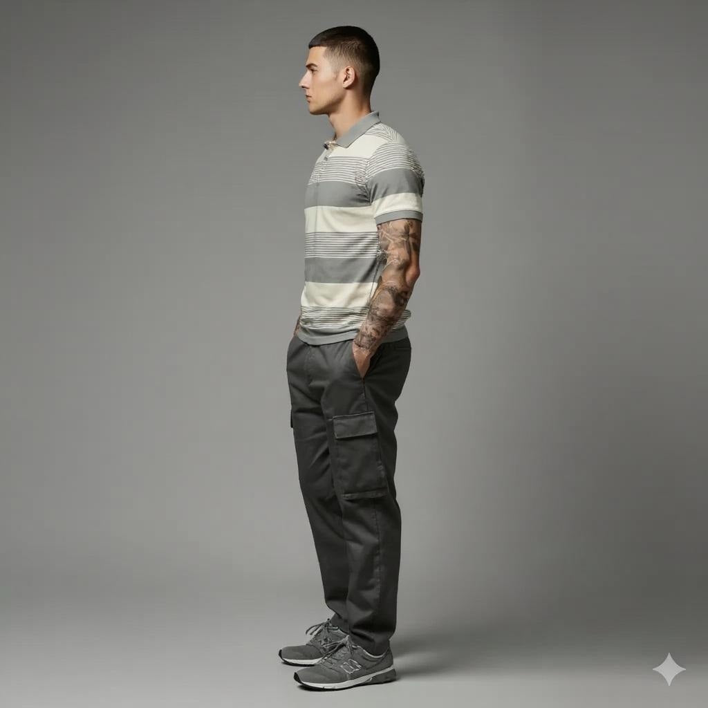 Men Onyx Colourblocked Polo Collar T-shirt