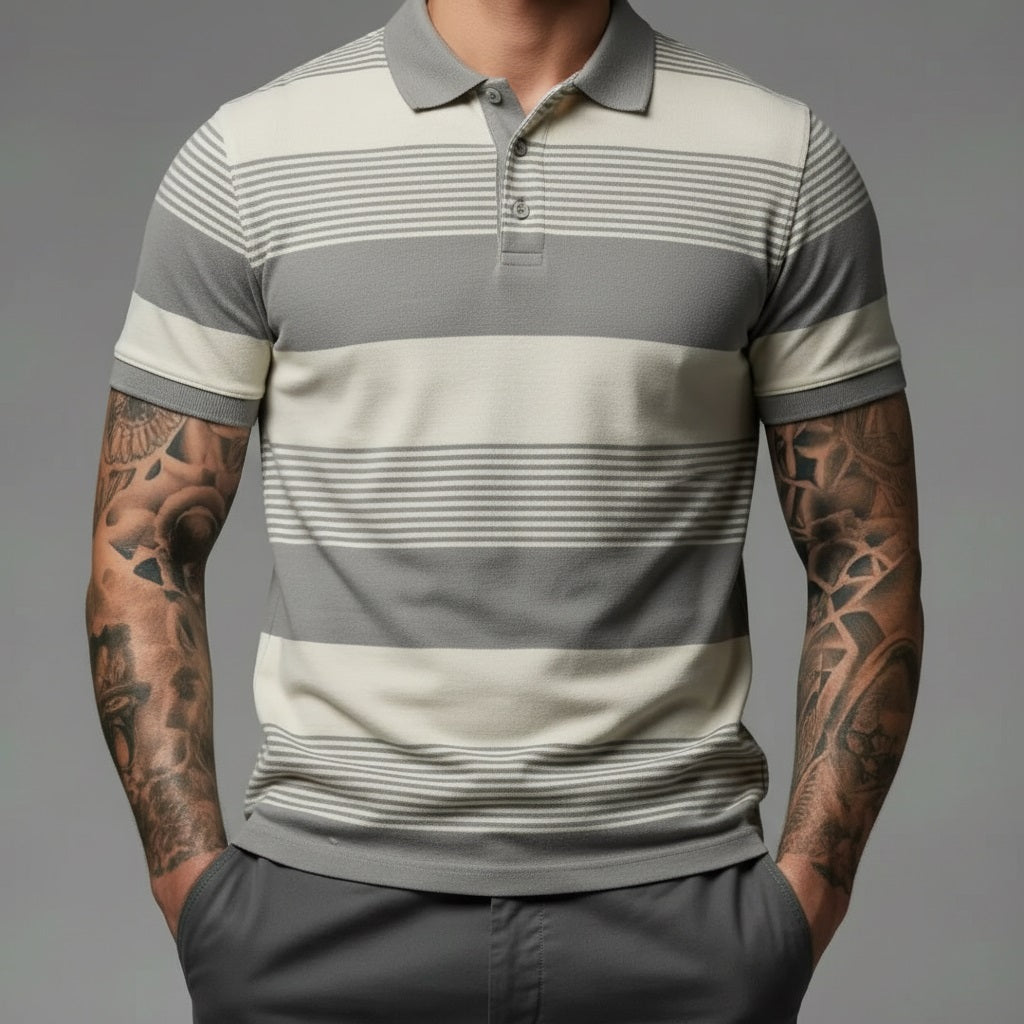 Men Onyx Colourblocked Polo Collar T-shirt