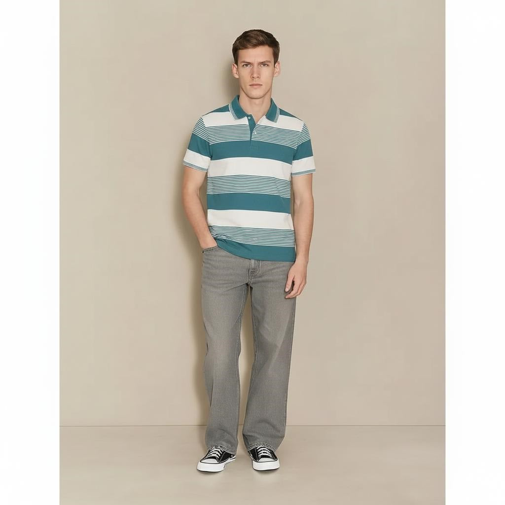 Men Surf Spray Colourblocked Polo Collar T-shirt