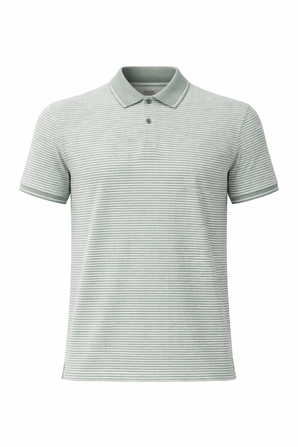 Men Desert Sage Striped Polo Collar T-shirt