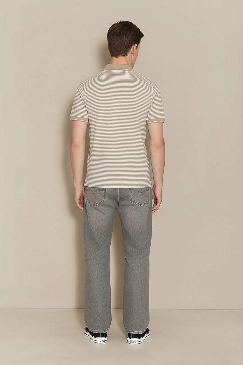 Men Mastic Striped Polo Collar T-shirt