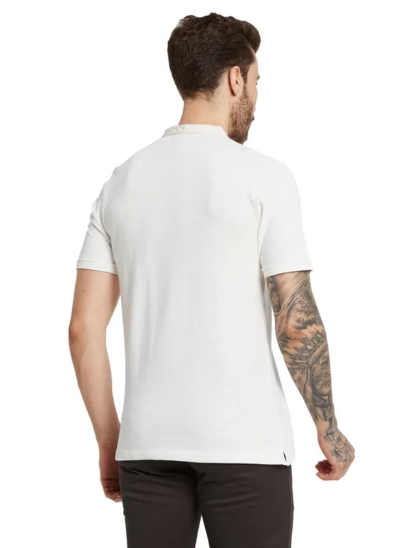 Octave Men Mandarin Collar Pockets T-Shirt