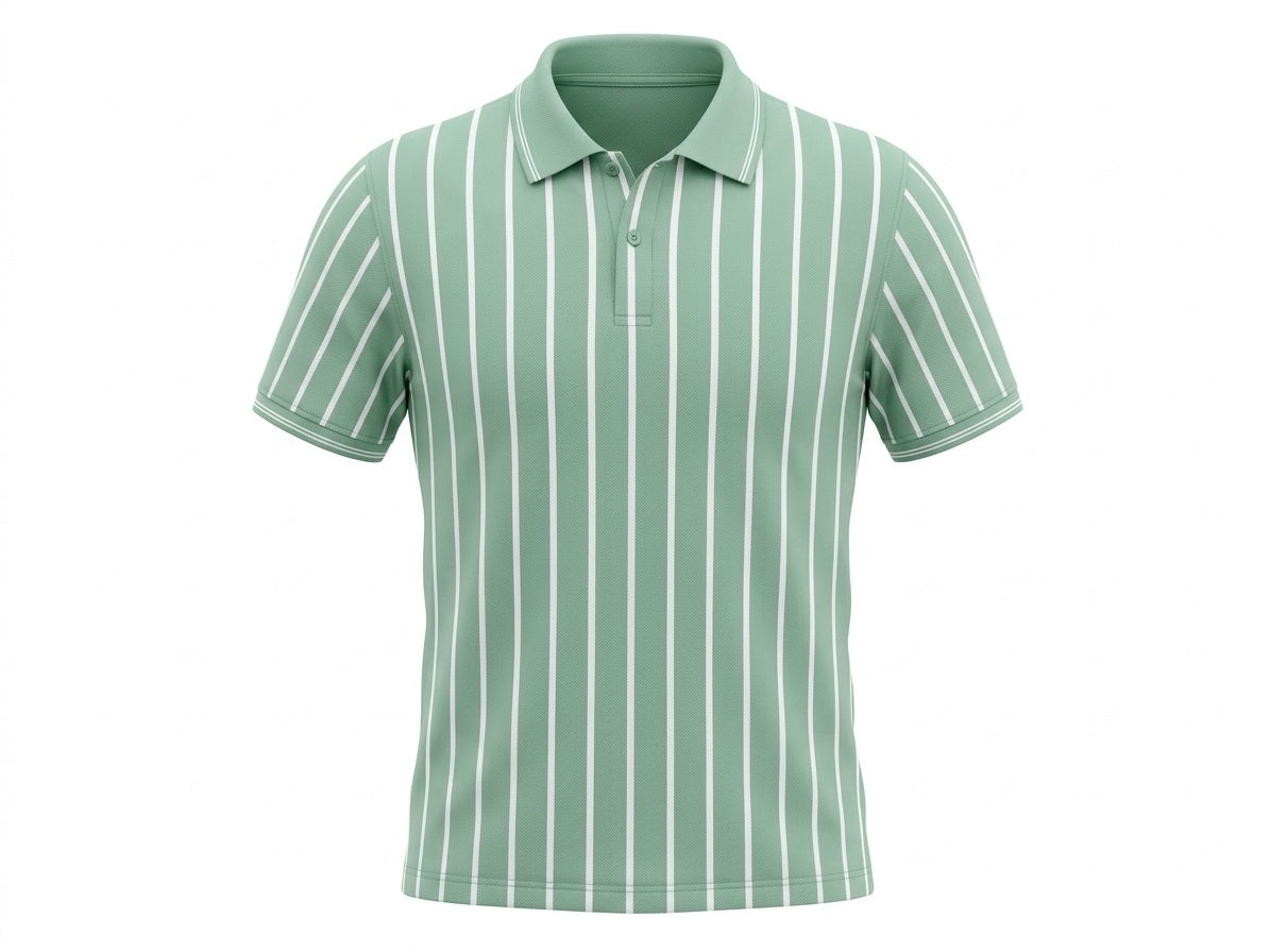 Men Mist Striped Polo Collar T-shirt