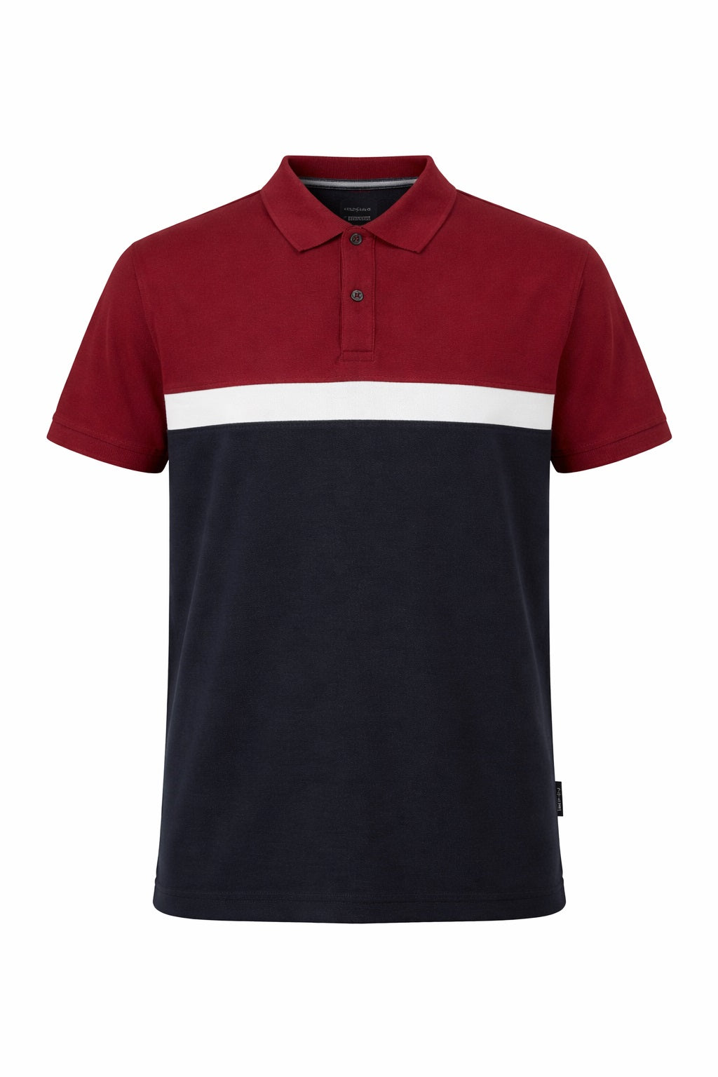 Men Merlot Colourblocked Polo Collar T-shirt