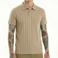 Men Fossil Striped Polo Collar T-shirt