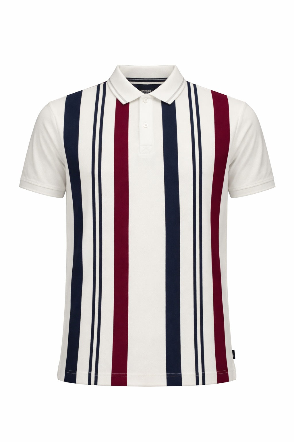 Men Merlot Striped Polo Collar T-shirt