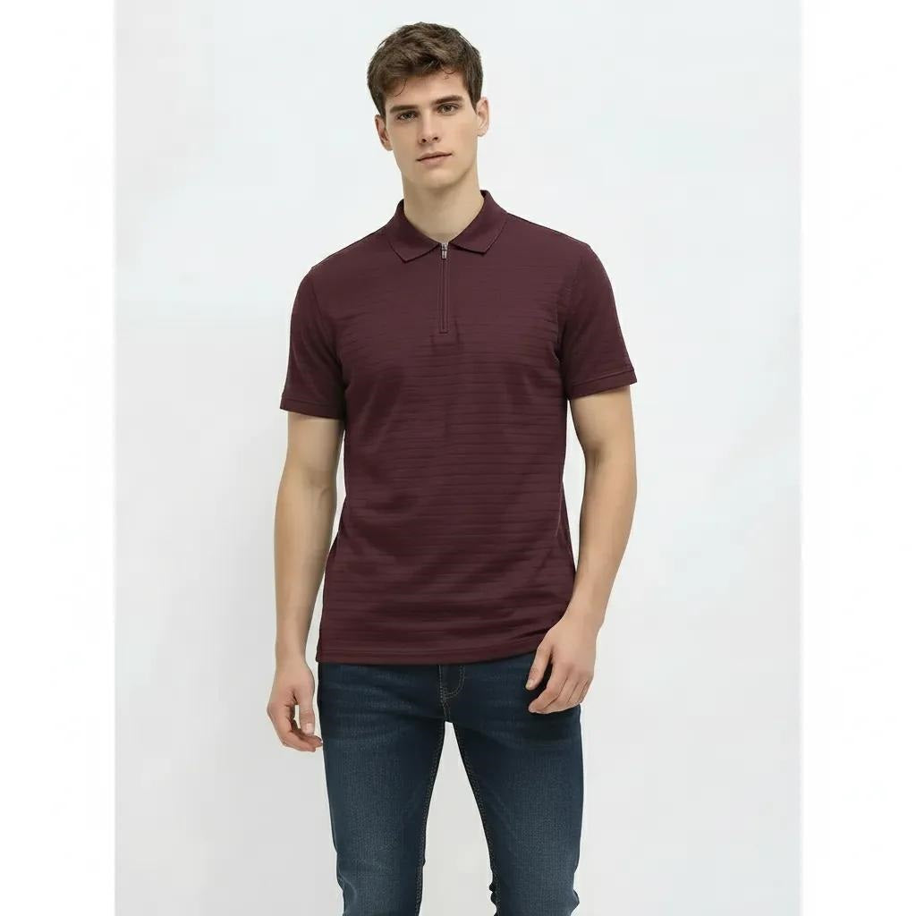 Men Wine Sold Polo Collar T-shirt