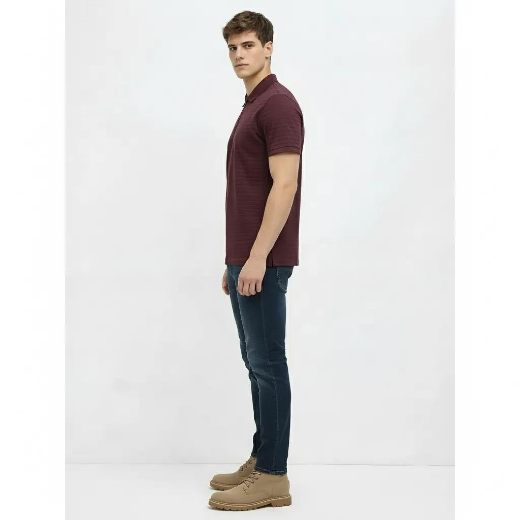 Men Wine Sold Polo Collar T-shirt
