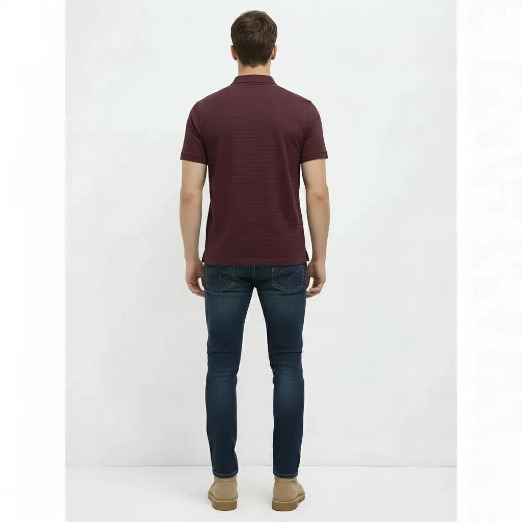Men Wine Sold Polo Collar T-shirt
