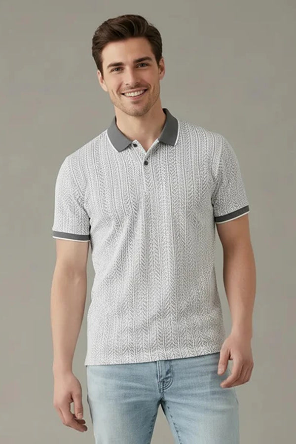 Men Polo Collar Solid T-shirt