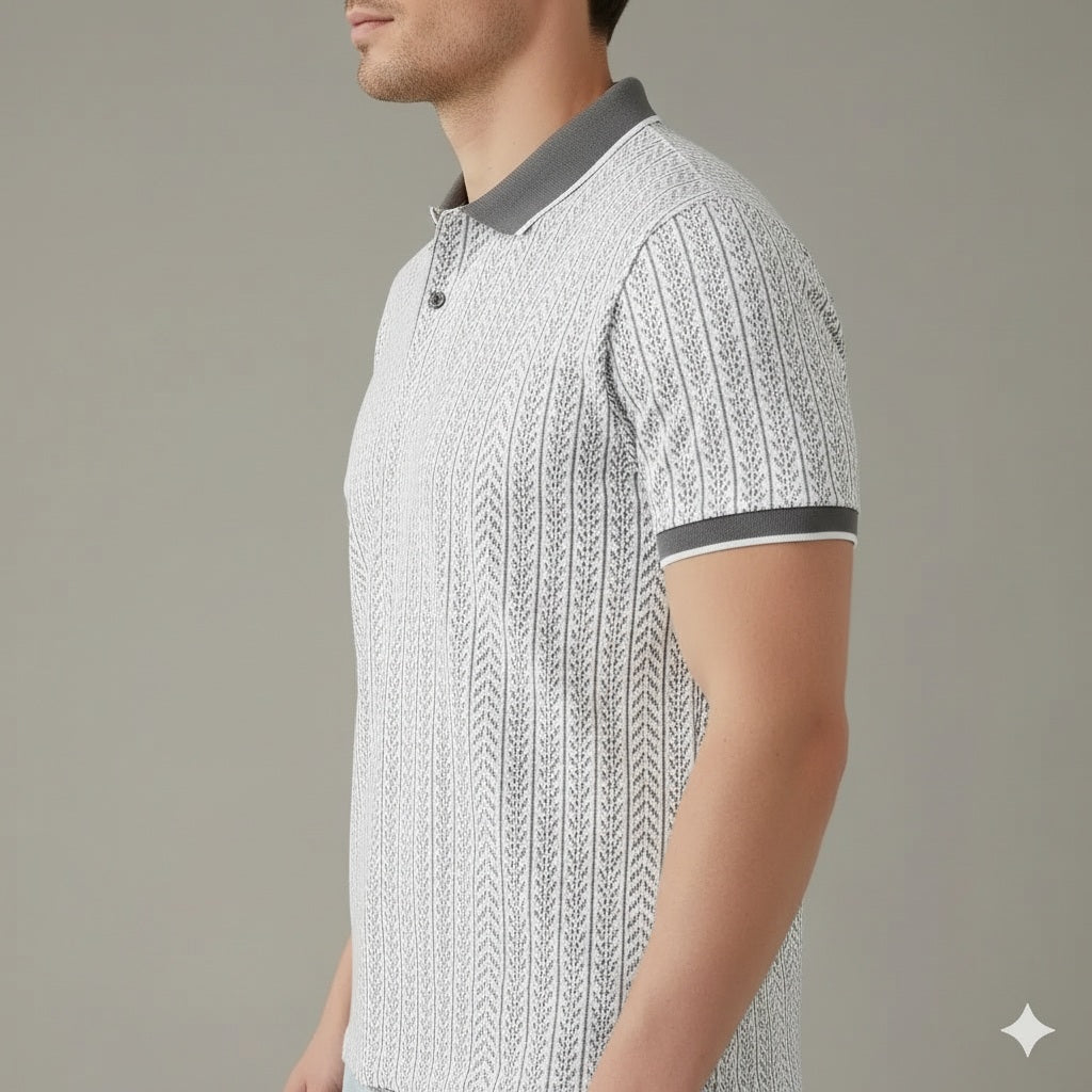 Men Polo Collar Solid T-shirt