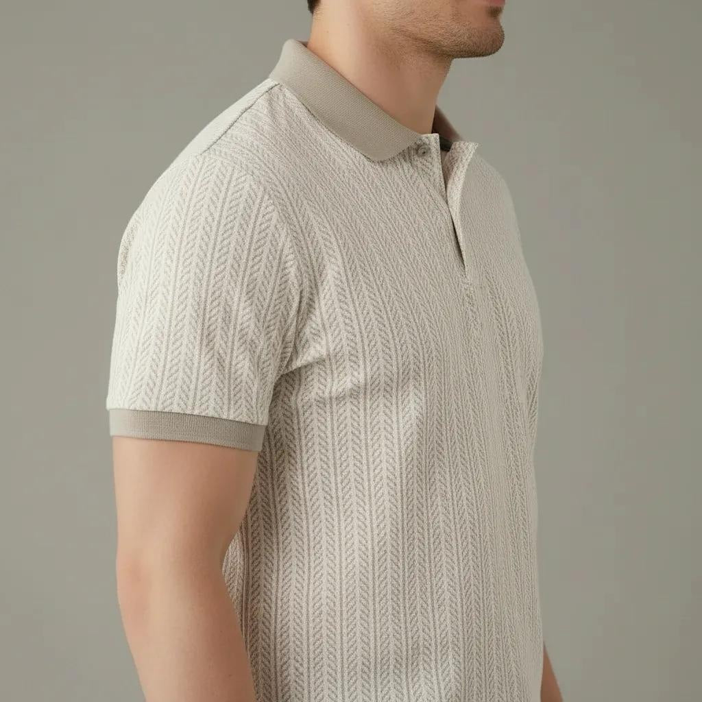Men Polo Collar Solid T-shirt