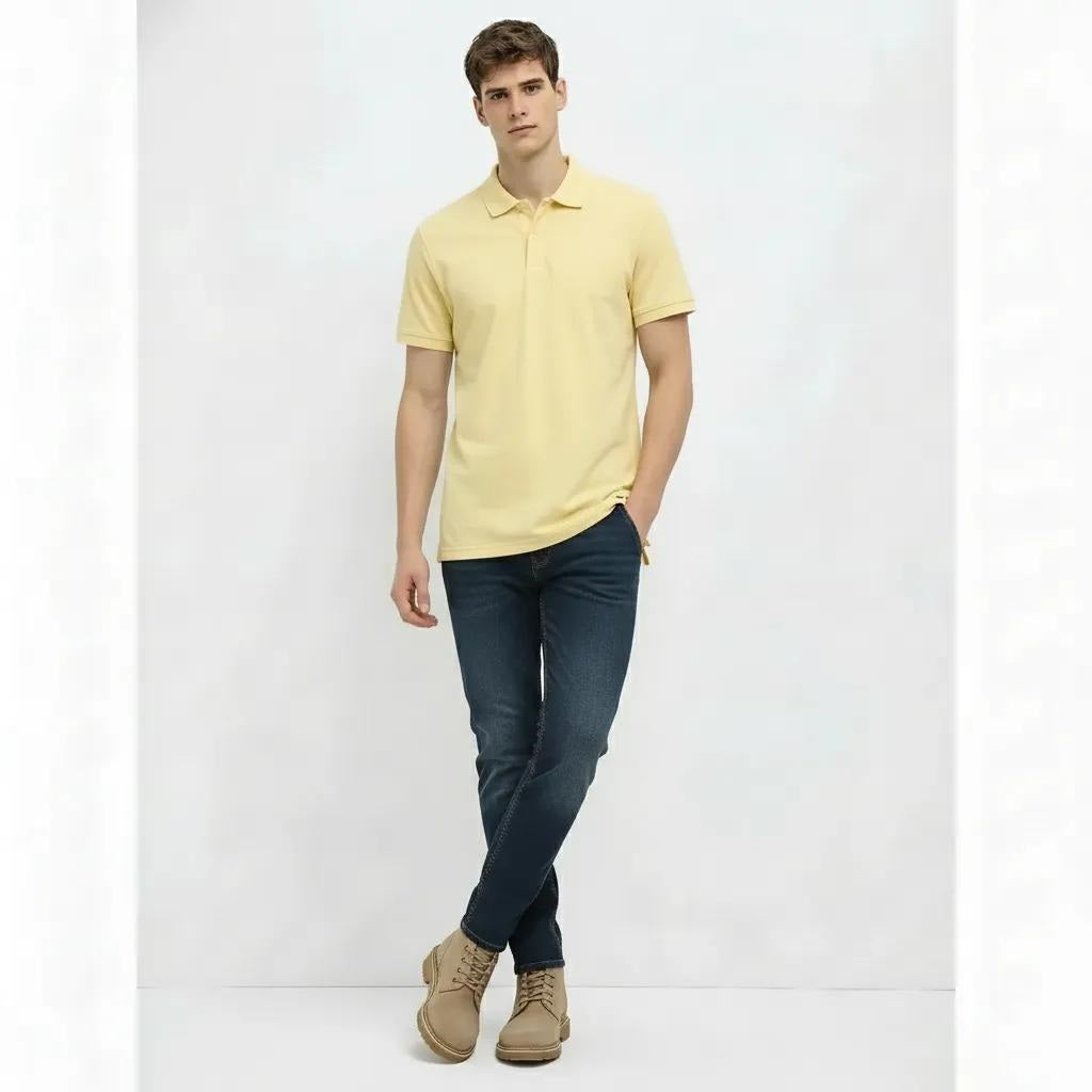 Men Lemon Icing Sold Polo Collar T-shirt