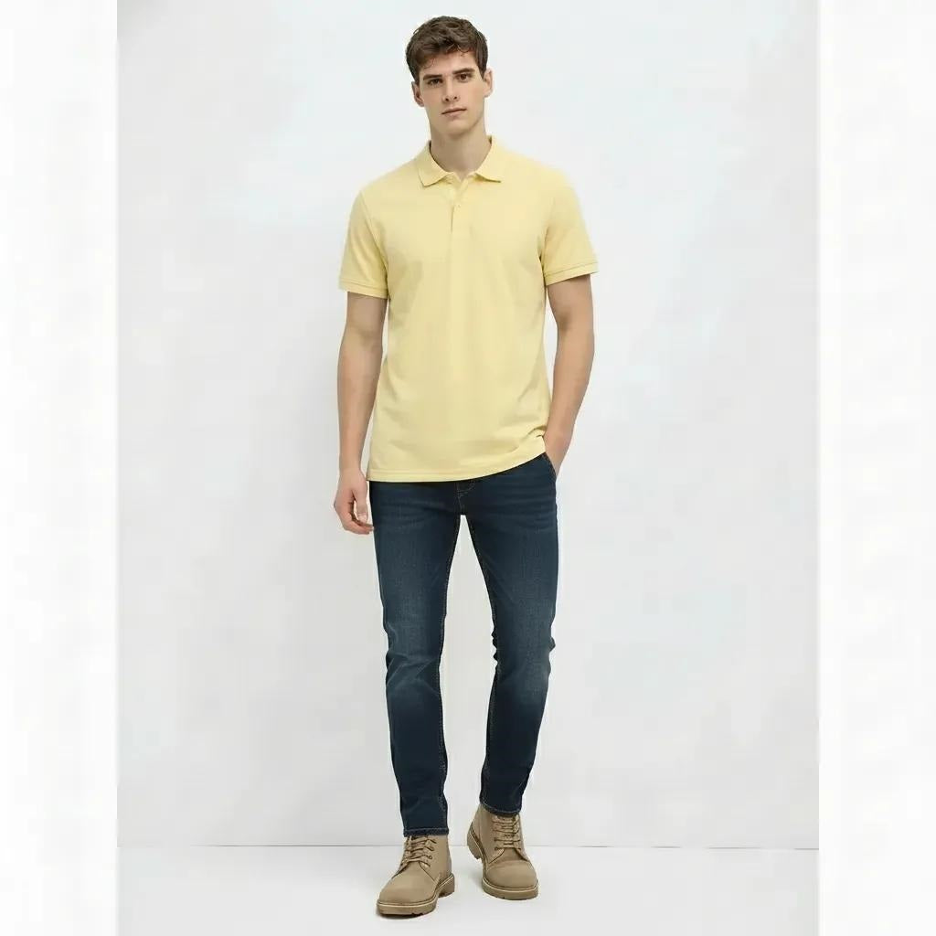 Men Lemon Icing Sold Polo Collar T-shirt