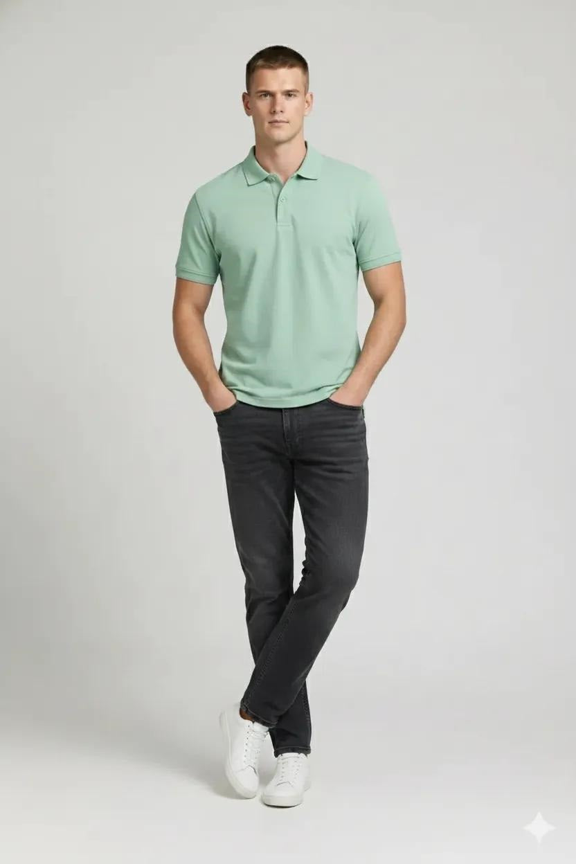 Men Mist Sold Polo Collar T-shirt