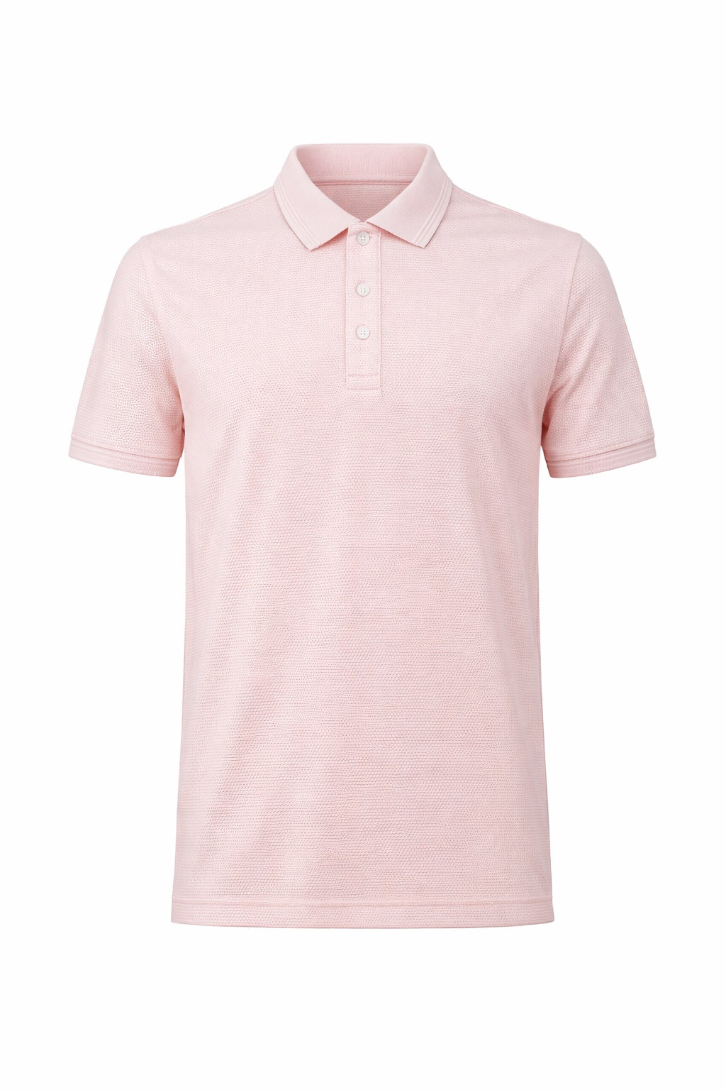 Men Primrose Pink Sold Polo Collar T-shirt