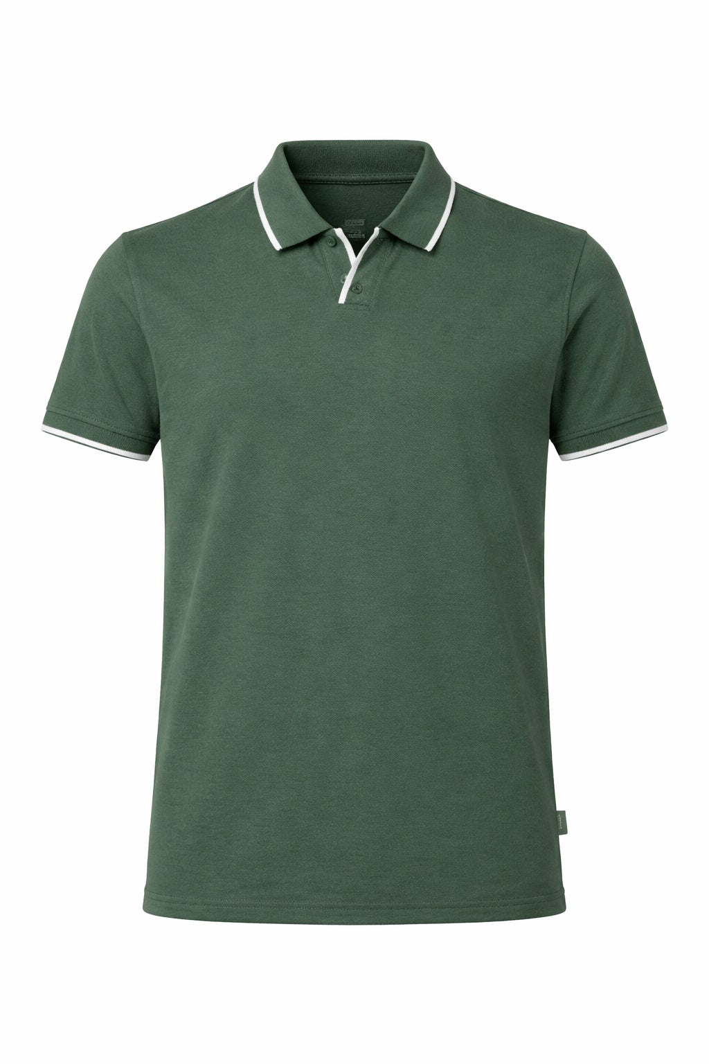 Men Olive Sold Polo Collar T-shirt