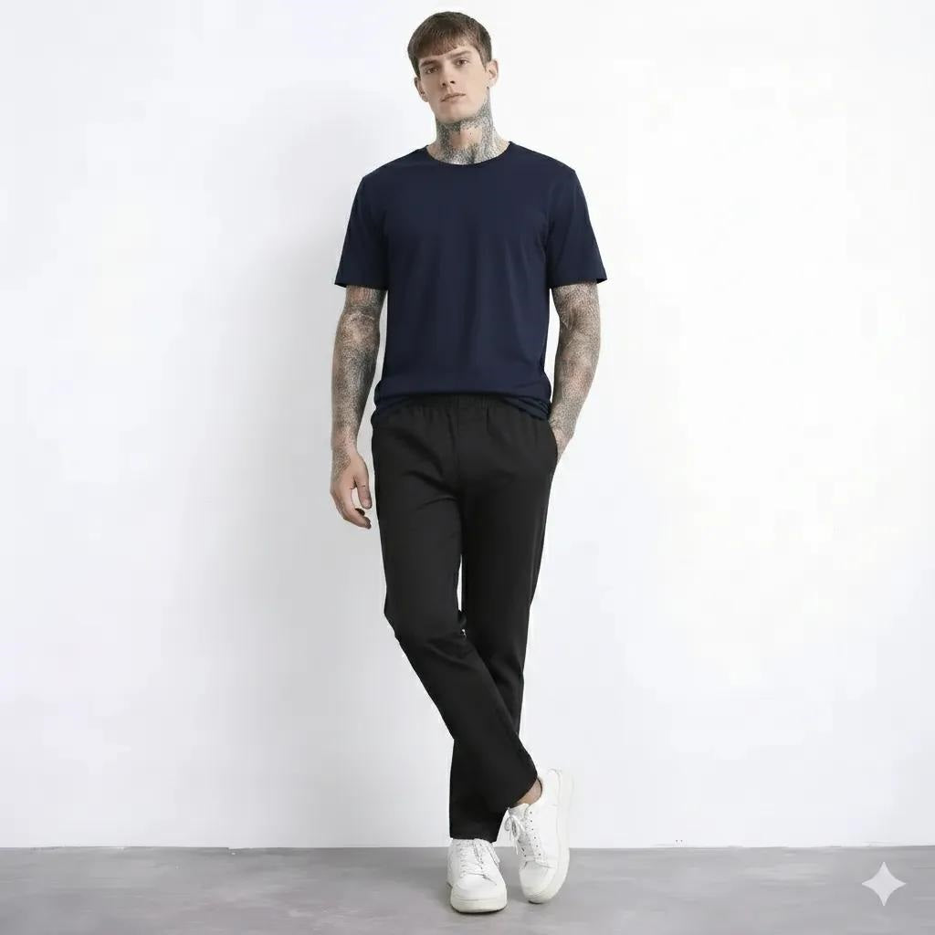 Men Black Regular Fit Track Pants