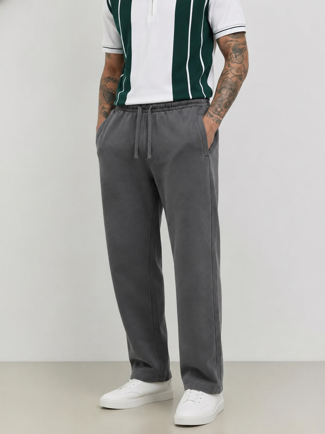 Men Dark Olive Regular Fit Training Track Pants