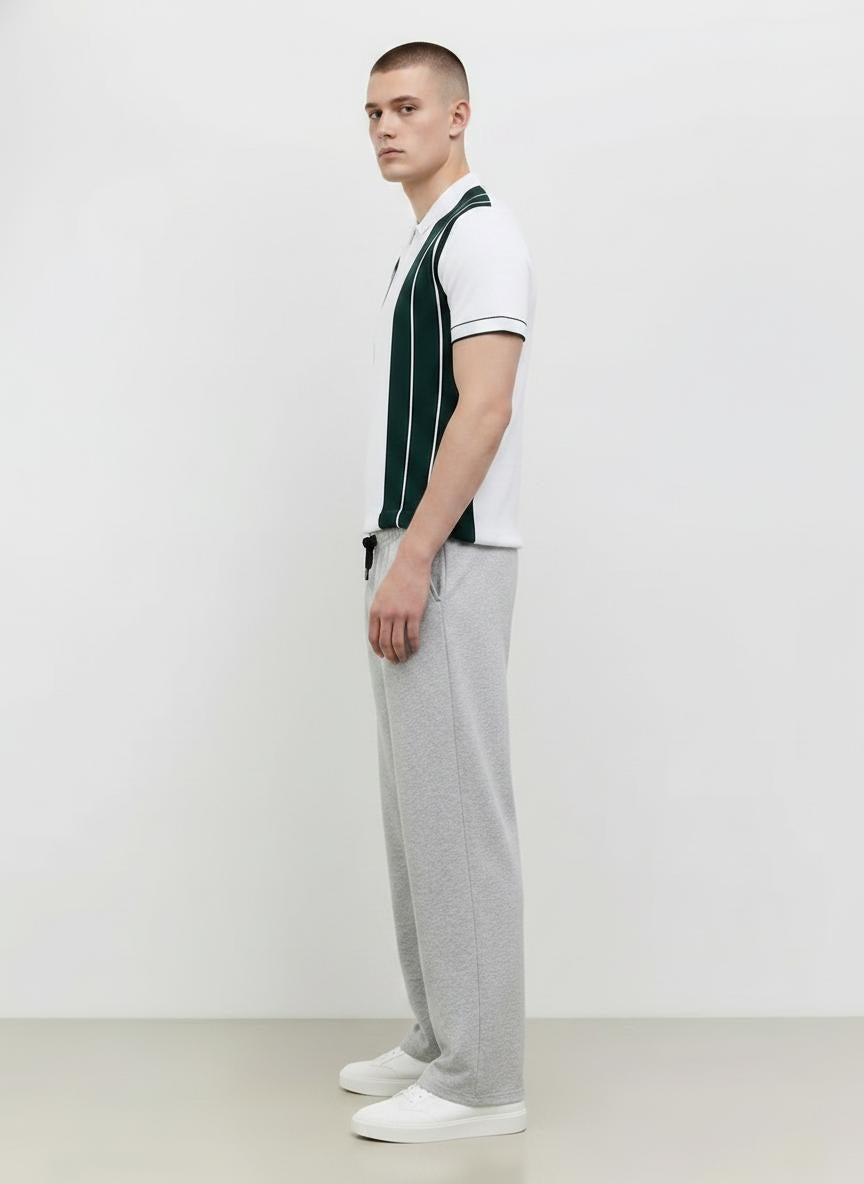 Men Grey Melange Regular Fit Training Track Pants