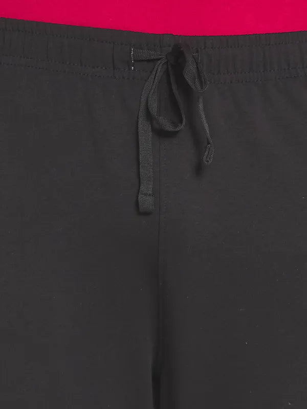 Men Black Solid Track Pants