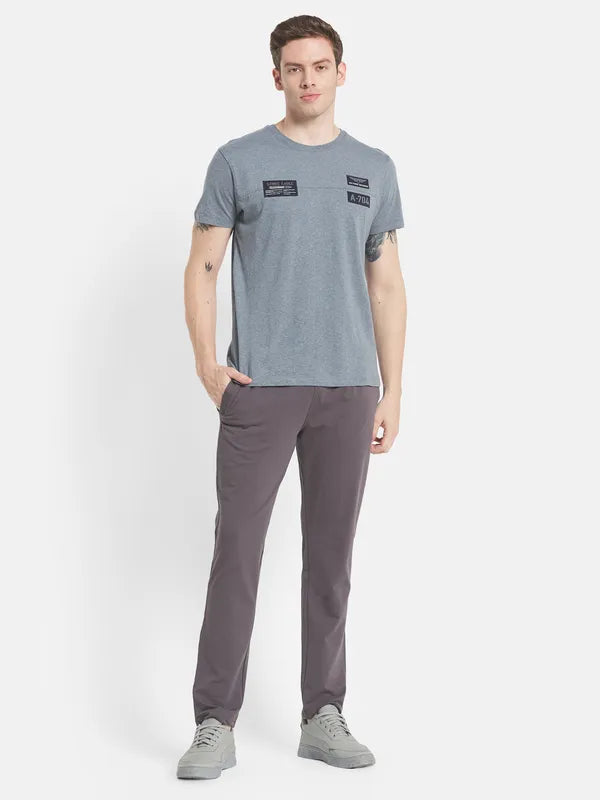 Men Grey Solid Track Pants