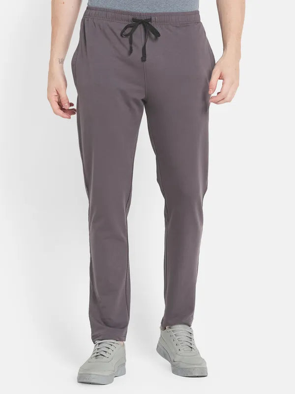 Men Grey Solid Track Pants