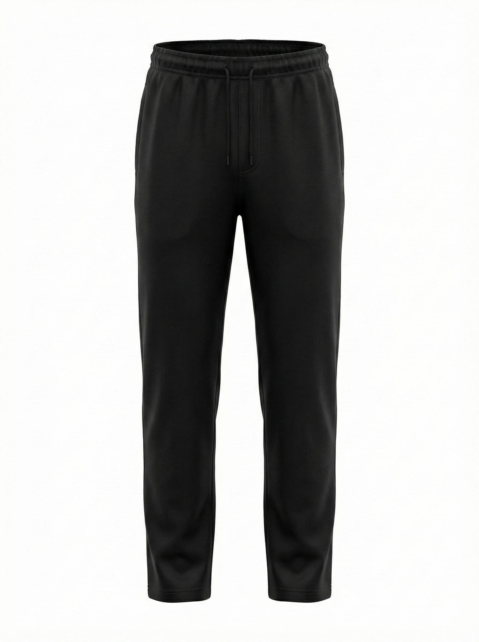 Men Black Solid Regular Fit Track Pants