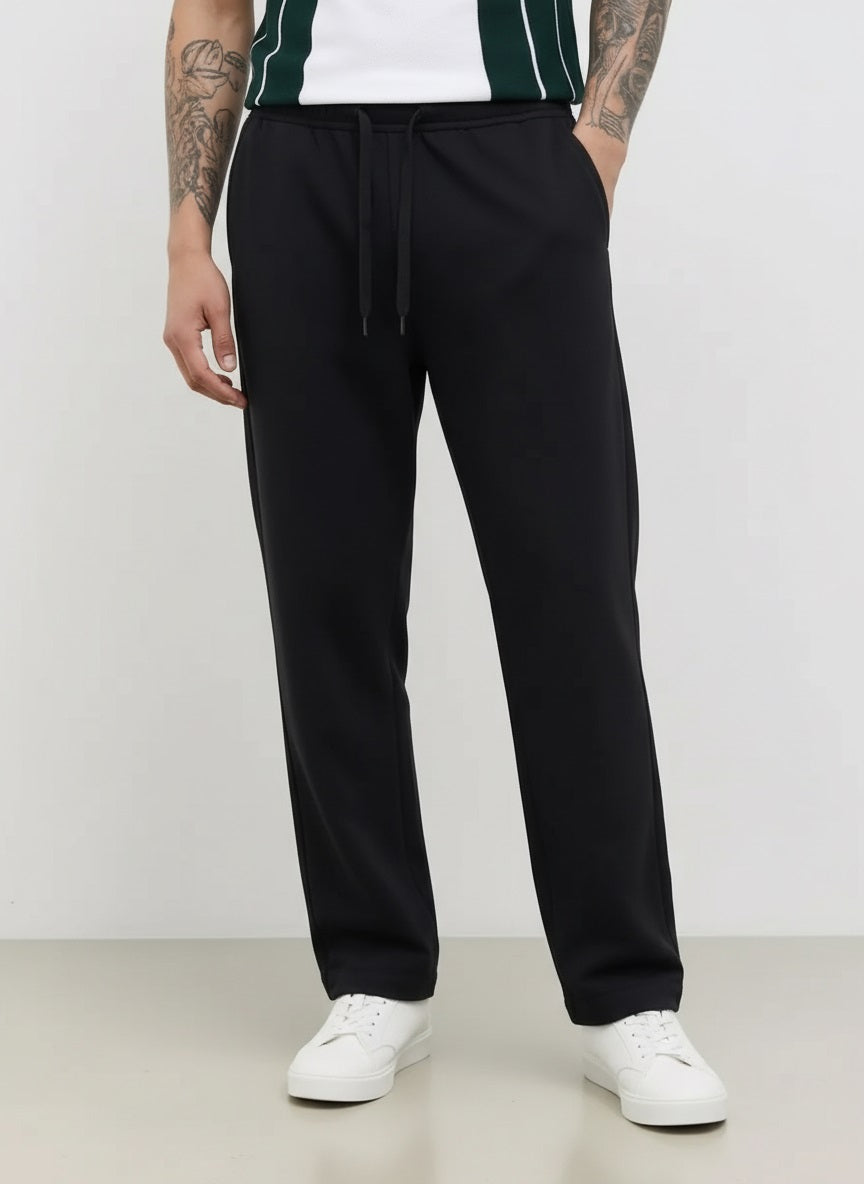 Men Coal Solid Regular Fit Track Pants