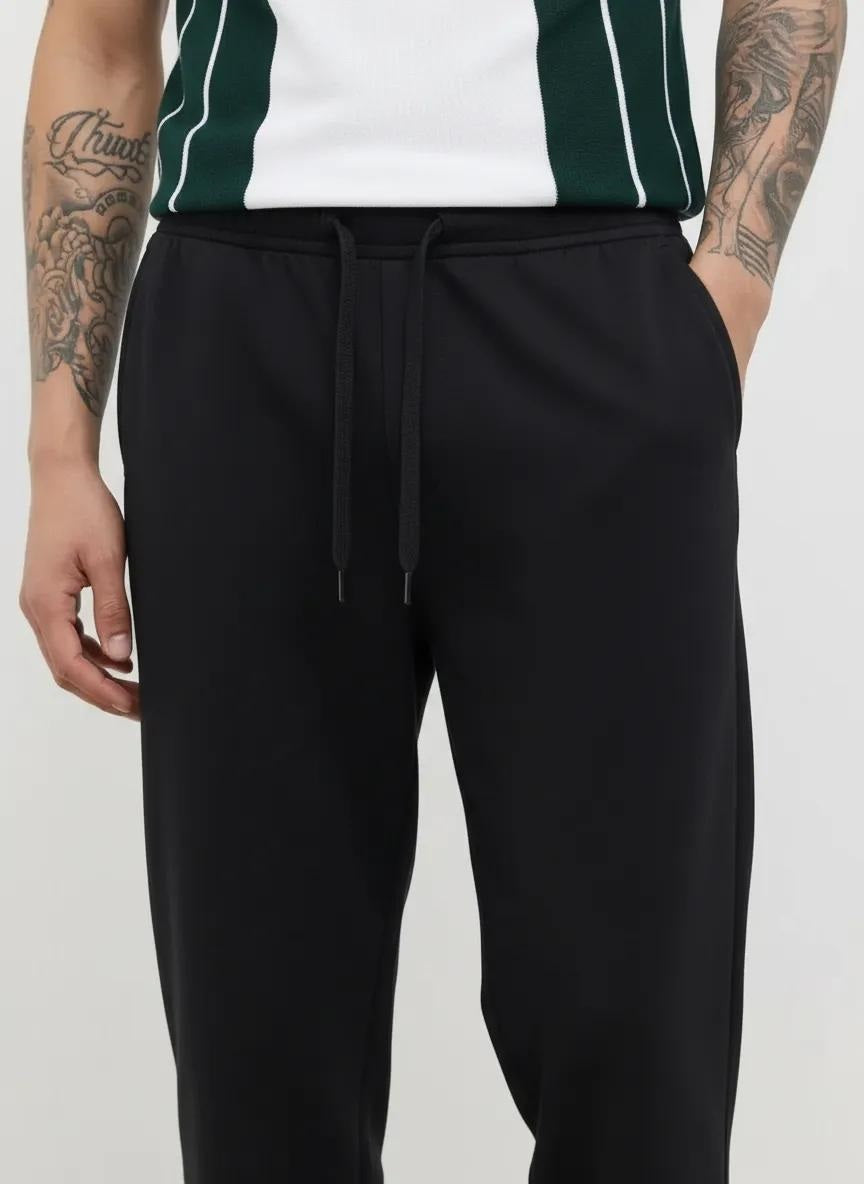 Men Coal Solid Regular Fit Track Pants
