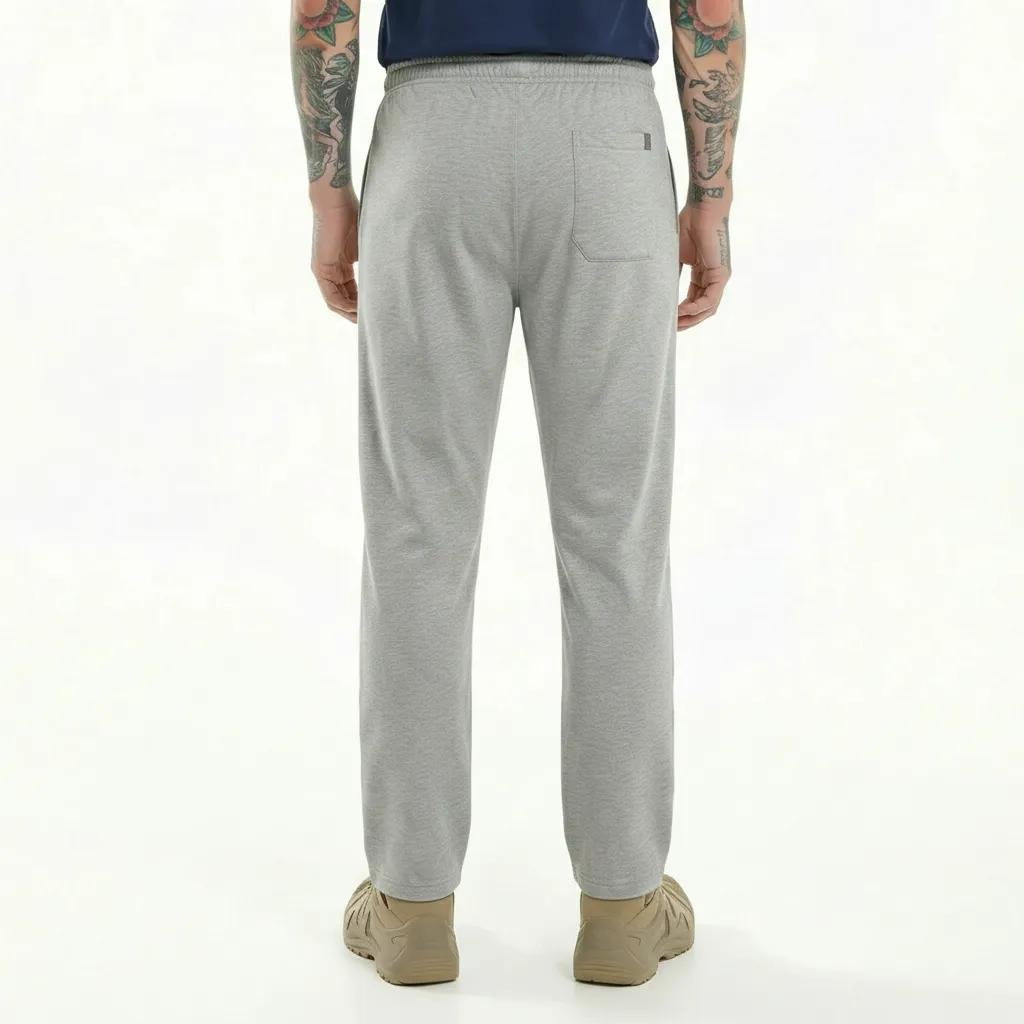 Men Grey Melange Solid Regulr Fit TrackPant