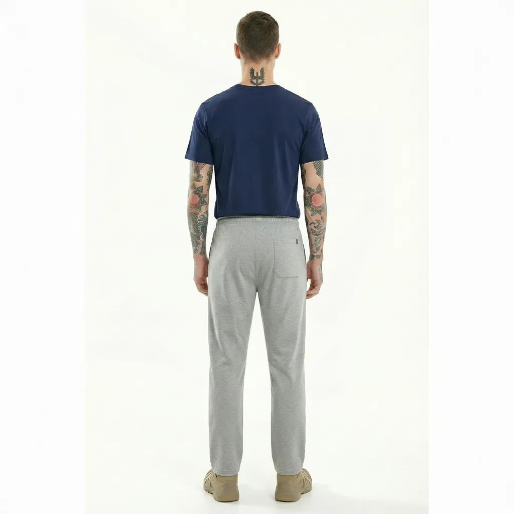 Men Grey Melange Solid Regulr Fit TrackPant