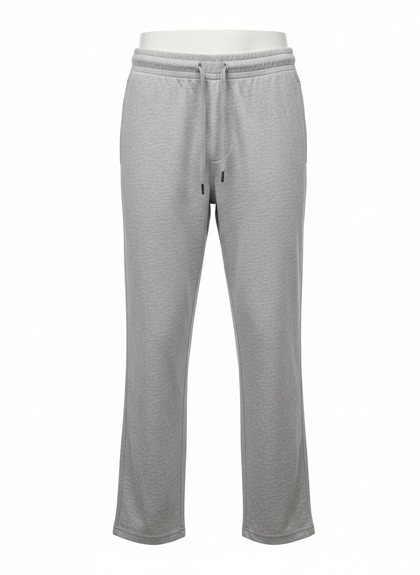 Men Grey Melange Solid Regulr Fit TrackPant