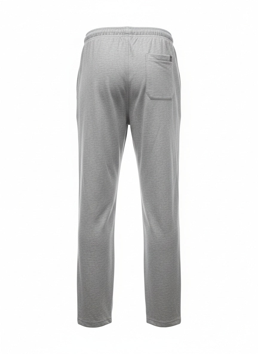 Men Grey Melange Solid Regulr Fit TrackPant
