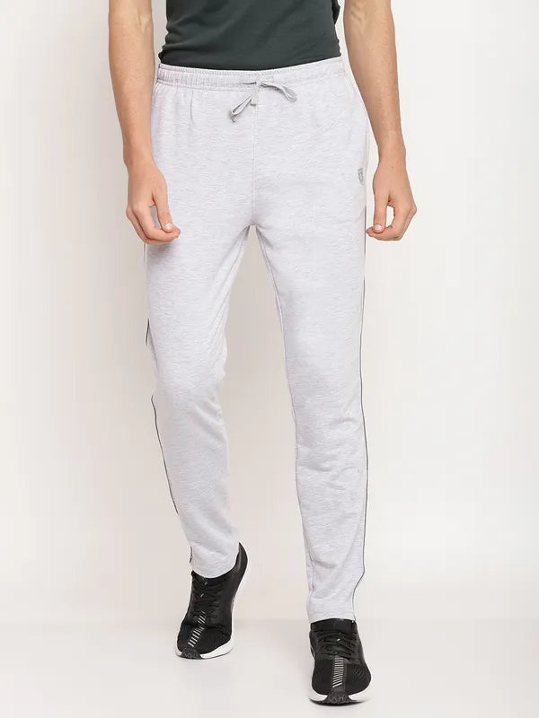 Octave Men Grey Solid Cotton Track Pants