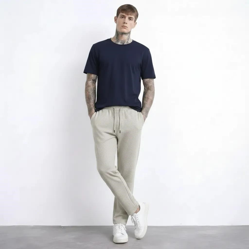 Men Regular Fit Textured Track Pants
