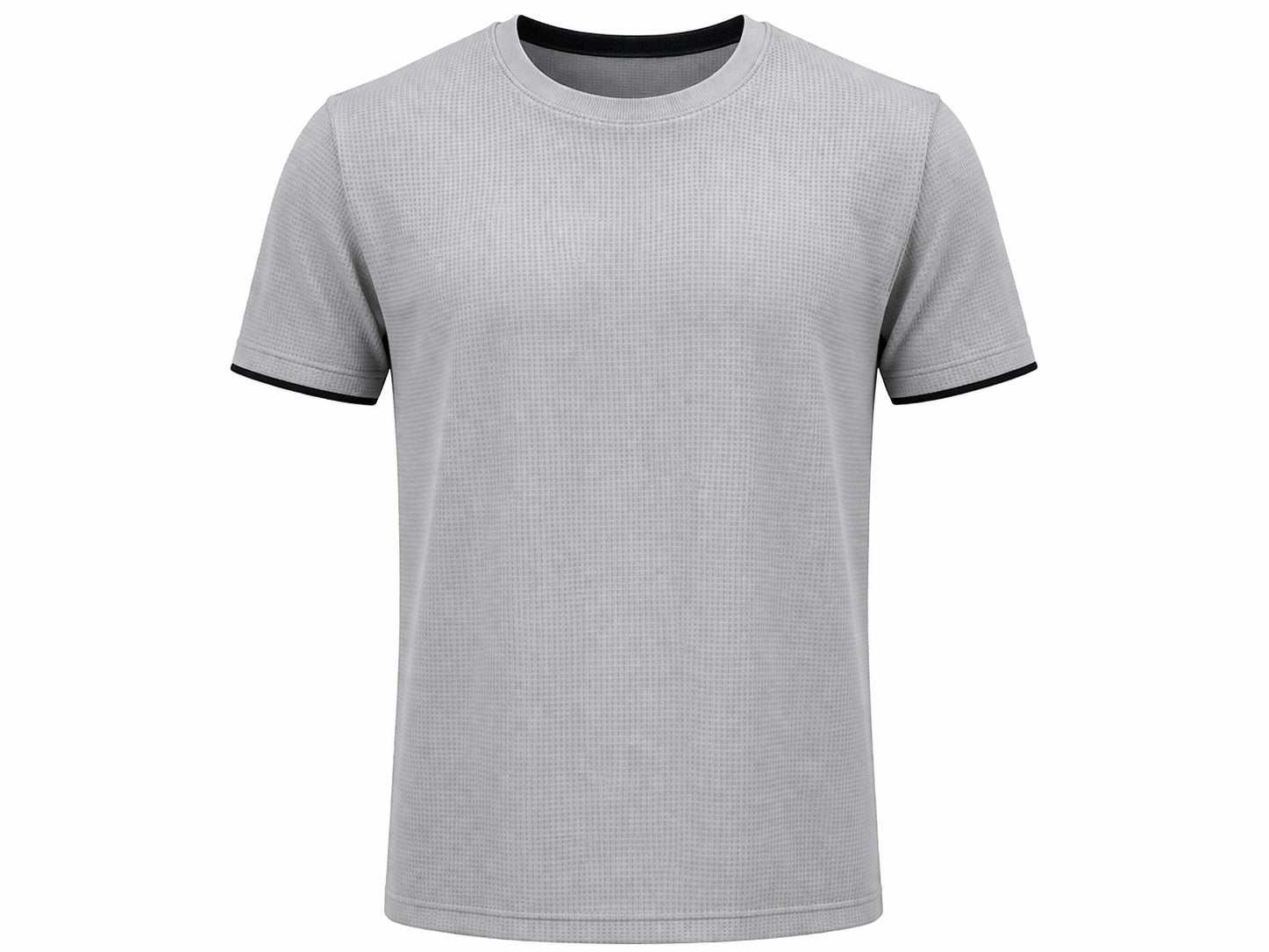 Men Aluminium Solid Round Neck T-shirt