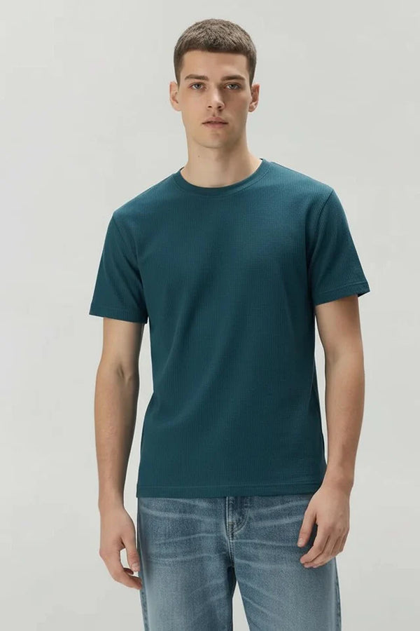 Men Solid Round Neck T-shirt
