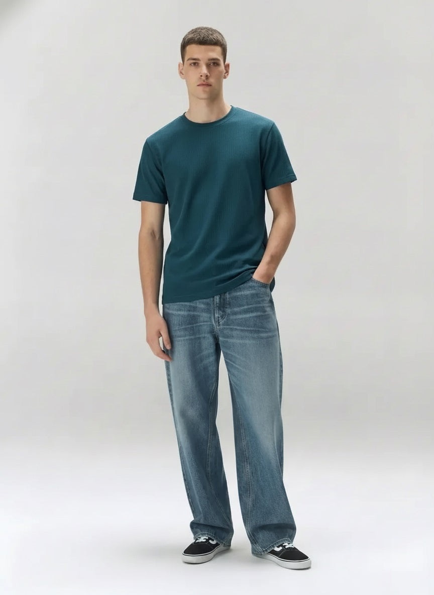 Men Pacific Solid Round Neck T-shirt