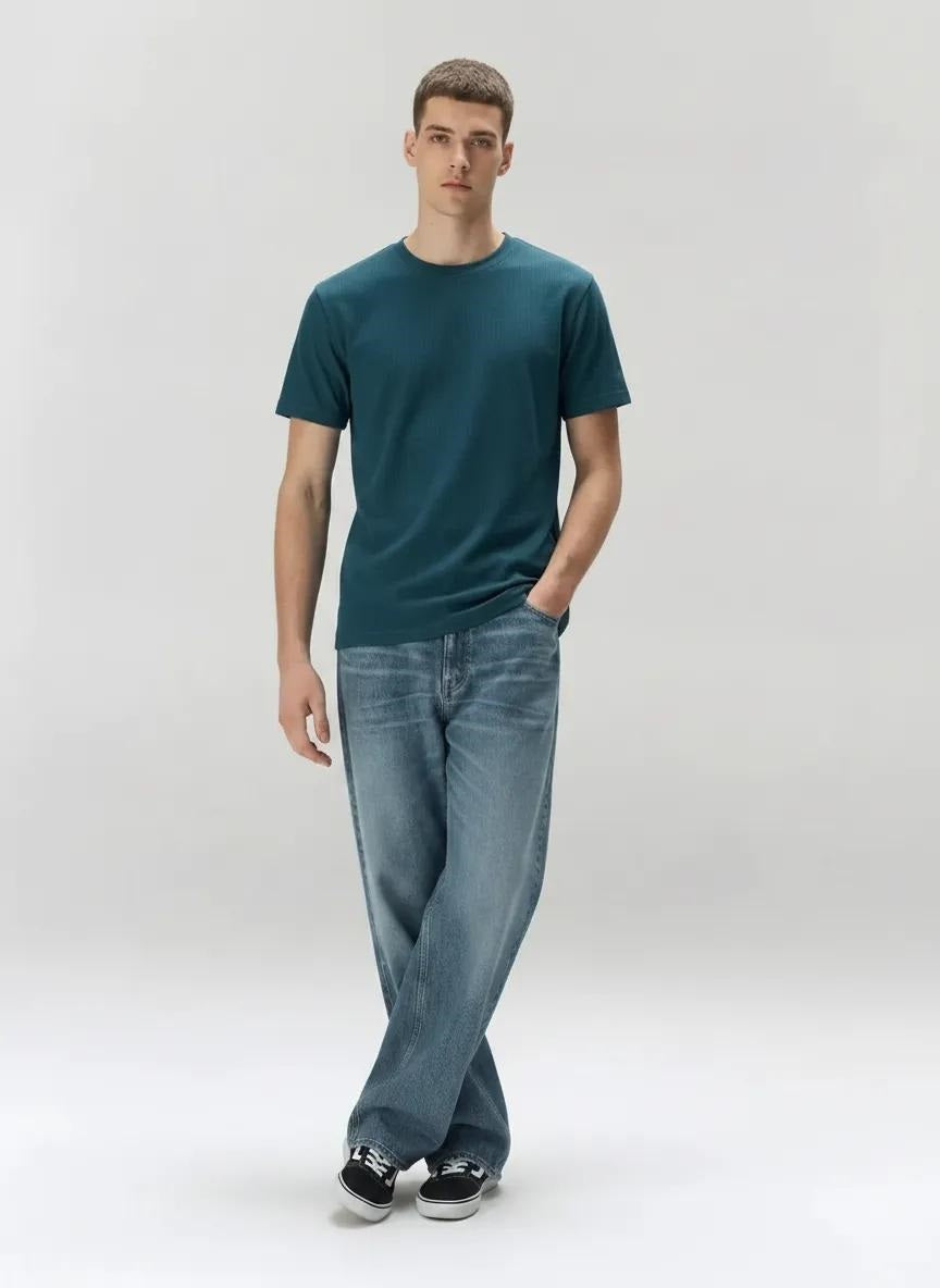 Men Pacific Solid Round Neck T-shirt
