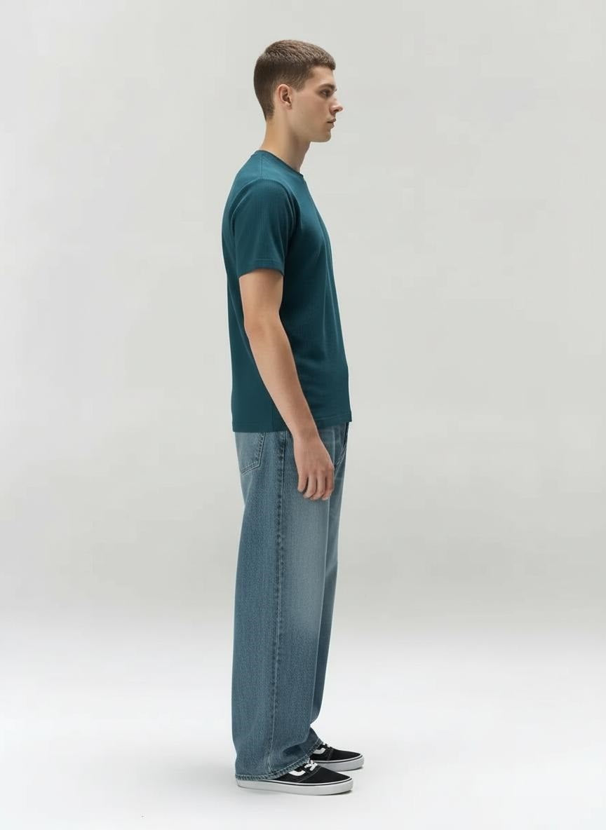 Men Pacific Solid Round Neck T-shirt