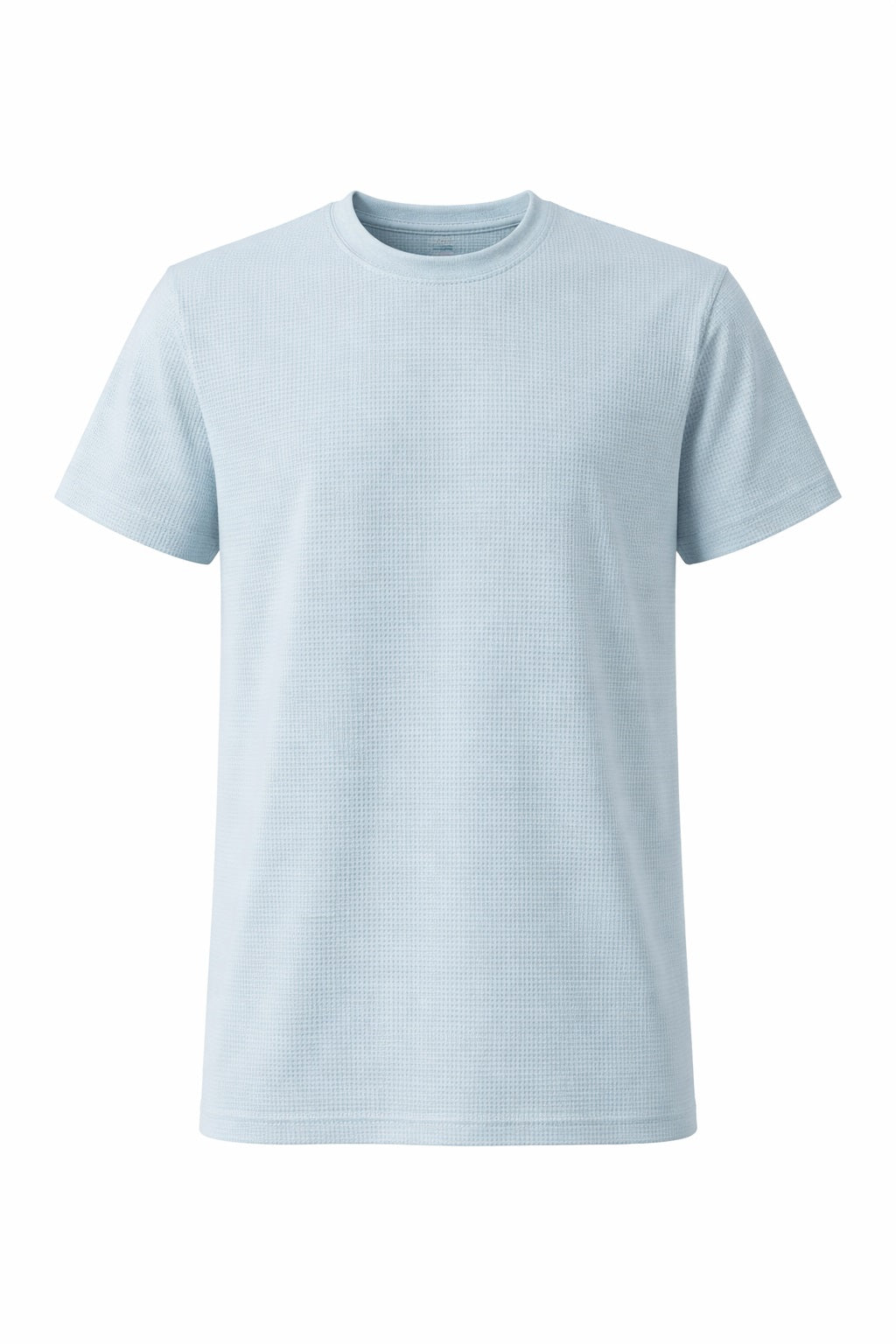 Men Sky Solid Round Neck T-shirt