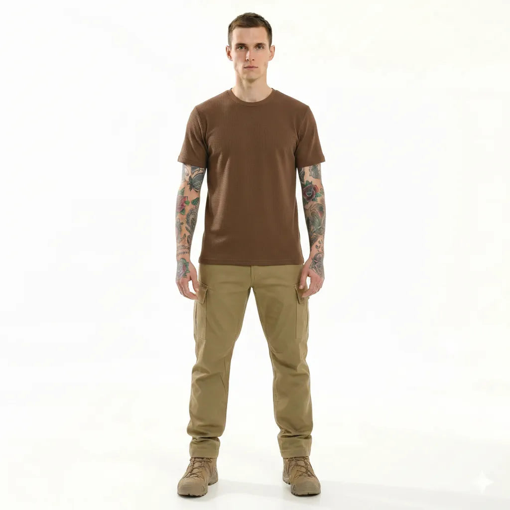 Men Tan T-shirt