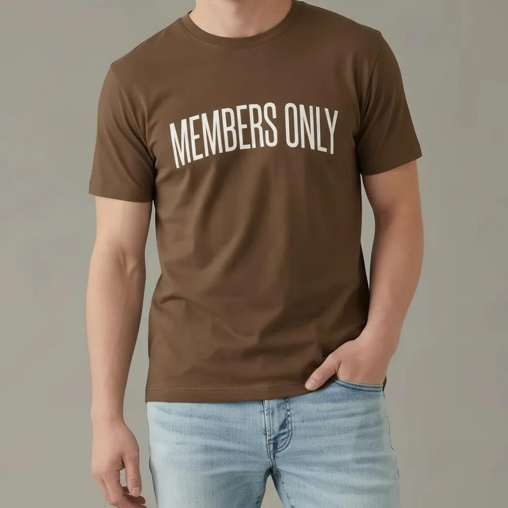 Men Tan Typography Printed T-shirt