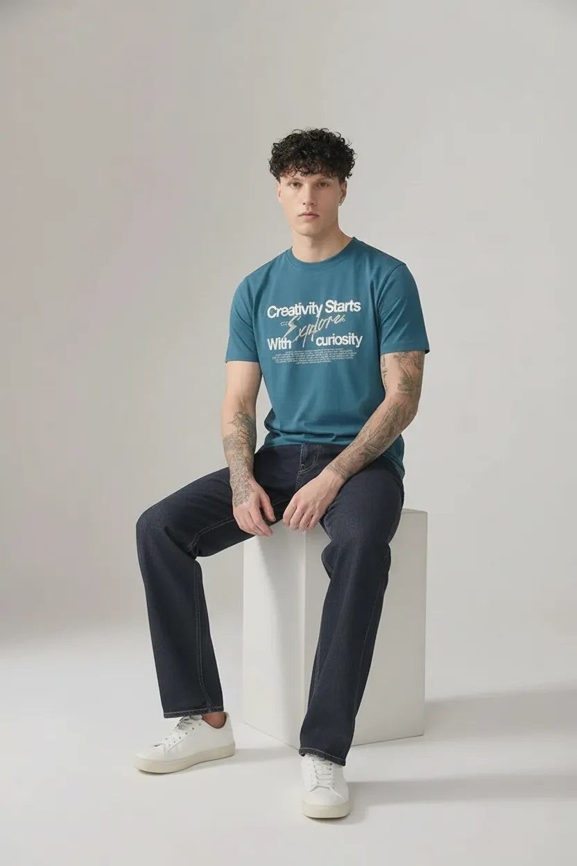 Men Pacific Typography Printed T-shirt