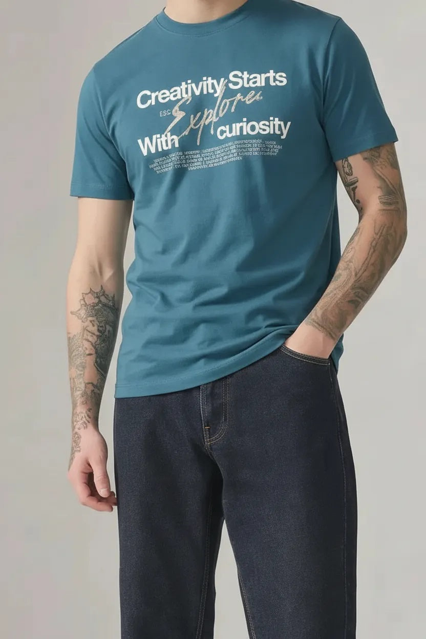 Men Pacific Typography Printed T-shirt