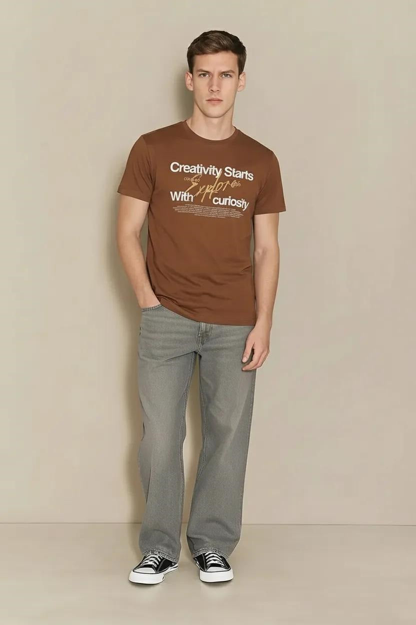 Men Tiramisu Typography Printed T-shirt