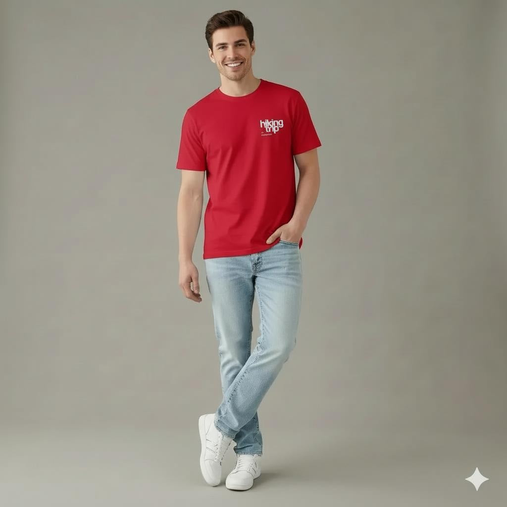 Men Brick Typography Printed T-shirt